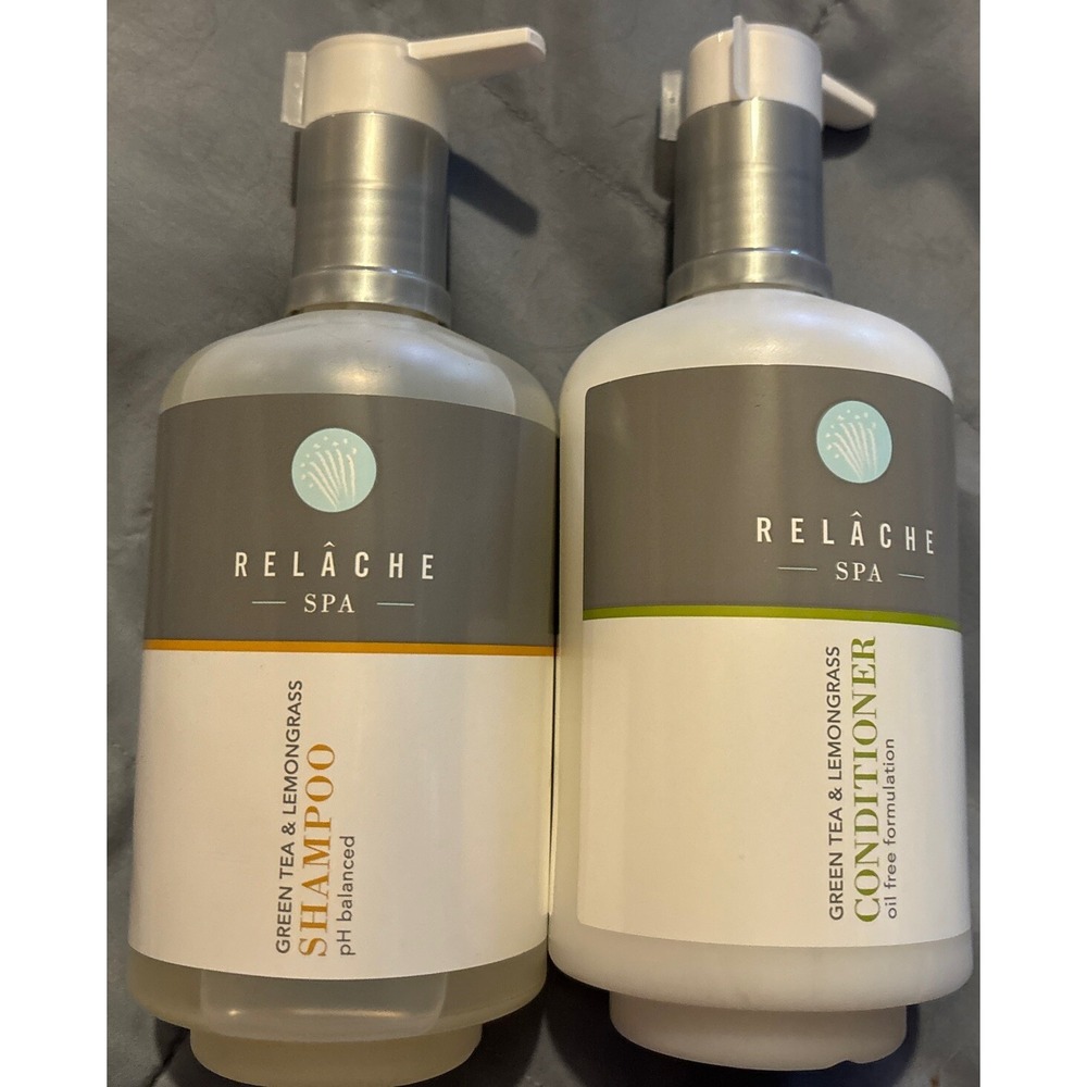 Relache Spa Shampoo & Conditioner Green Tea Lemongrass 10.14oz